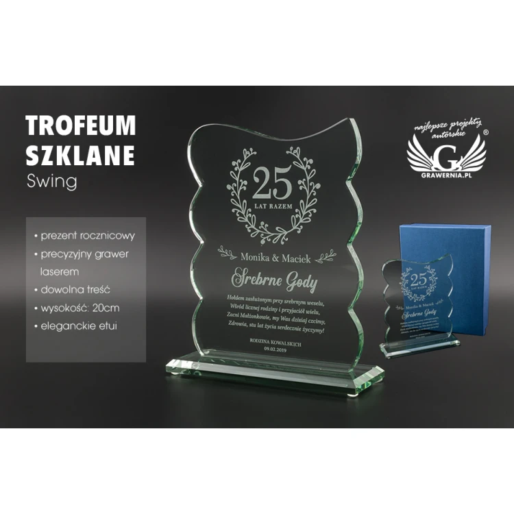 Glass Trophy in Case - Swing - TSZ077
