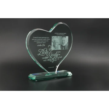 Glass Trophy in Case with Photo - HEART 4 - TSZ072