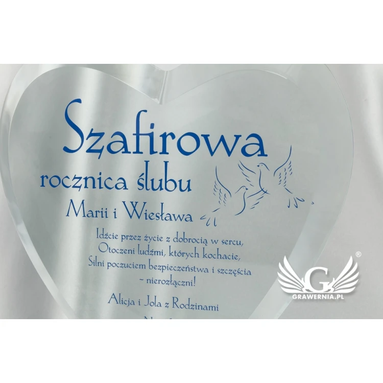 Glass Trophy with UV Print - HEART 3 - TSZ066