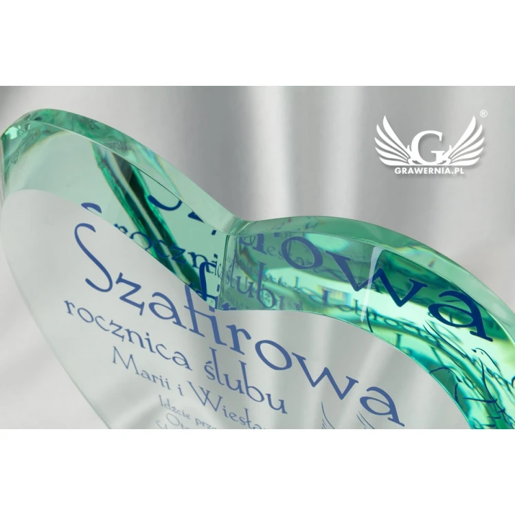 Glass Trophy with UV Print - HEART 3 - TSZ066