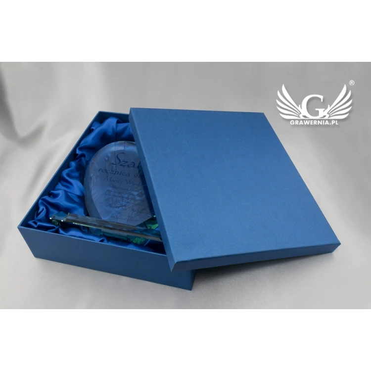 Glass Trophy with UV Print - HEART 3 - TSZ066