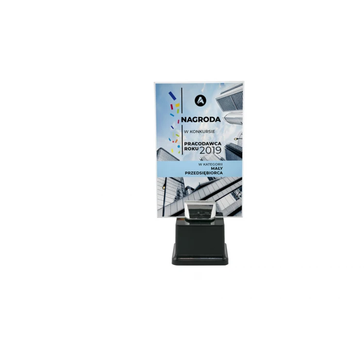 UV Print Glass Trophy on Pedestal - Ludit - TSZ108