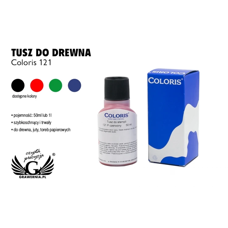 Quick-drying ink for wood and cardboard - Coloris 121 - various colors - COL034