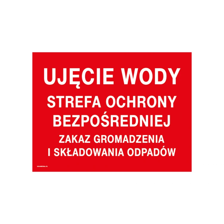 Water Intake Direct Protection Zone, Waste Storage Prohibited - size 400x300mm - PVC - TAB233