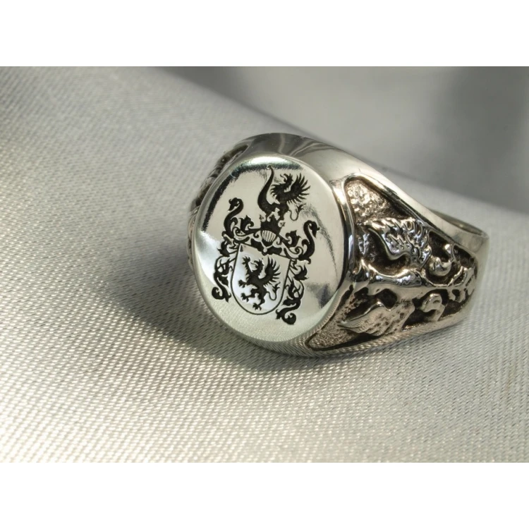 Coat of Arms Engraving Service on Signet Rings - Heraldic Signets - SY008