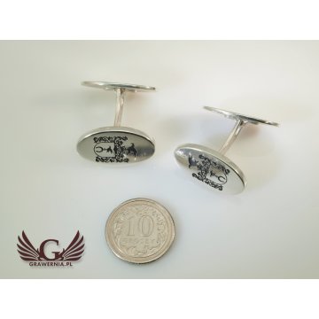 Coat of Arms Engraving Service on Cufflinks - Heraldic Cufflinks - SPI002