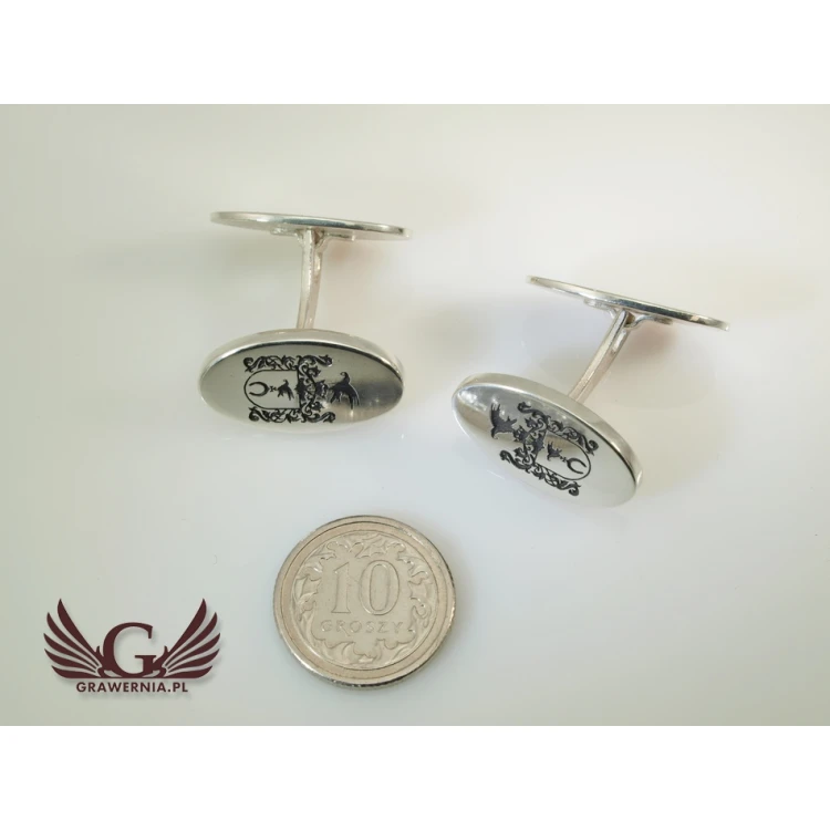 Coat of Arms Engraving Service on Cufflinks - Heraldic Cufflinks - SPI002