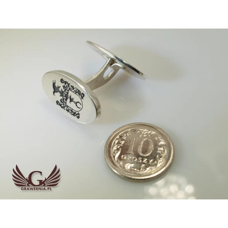 Coat of Arms Engraving Service on Cufflinks - Heraldic Cufflinks - SPI002