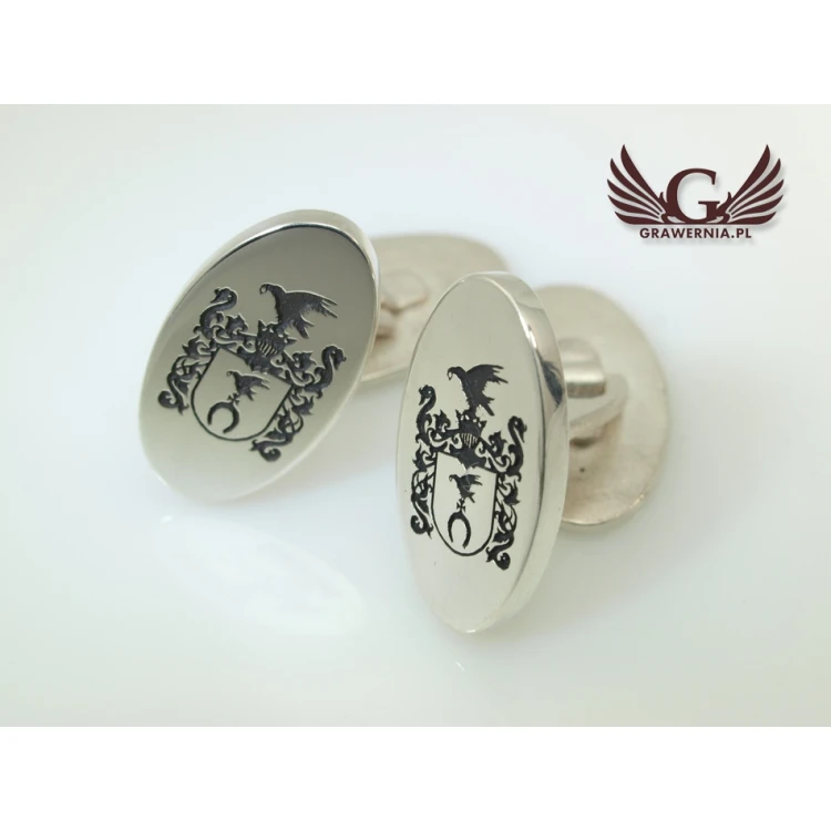 Coat of Arms Engraving Service on Cufflinks - Heraldic Cufflinks - SPI002