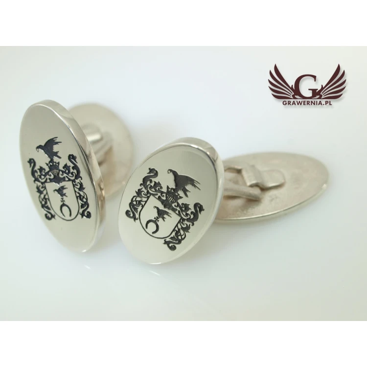 Coat of Arms Engraving Service on Cufflinks - Heraldic Cufflinks - SPI002