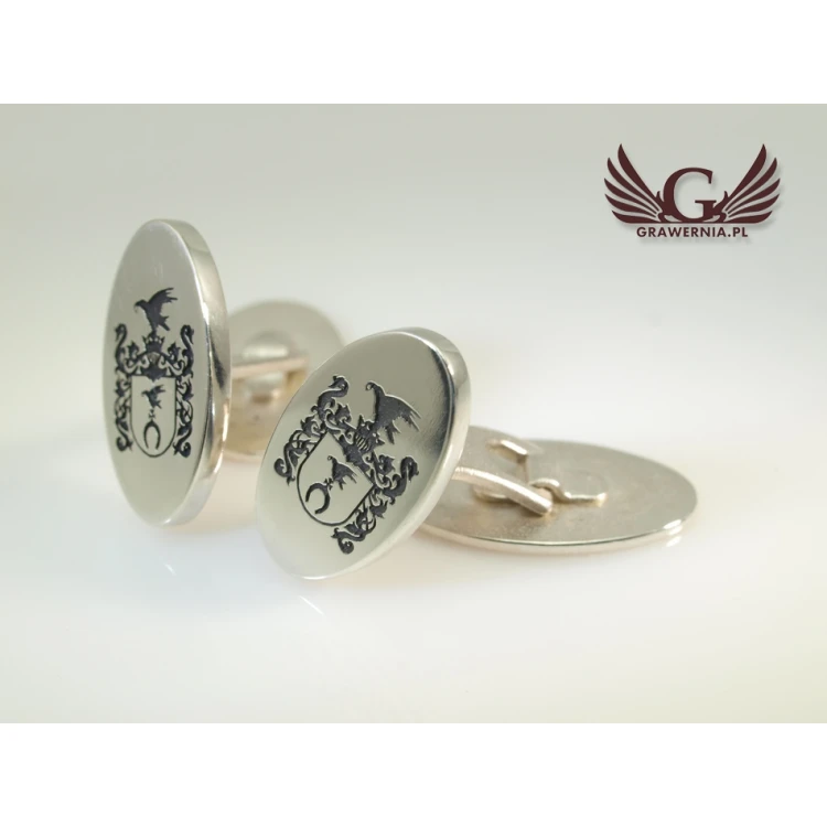 Coat of Arms Engraving Service on Cufflinks - Heraldic Cufflinks - SPI002