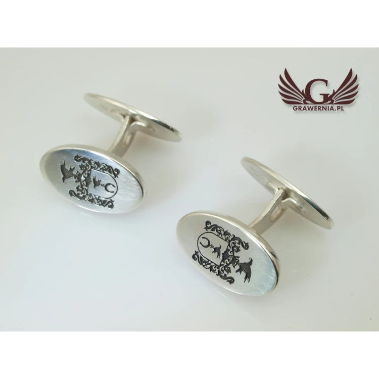 Coat of Arms Engraving Service on Cufflinks - Heraldic Cufflinks - SPI002