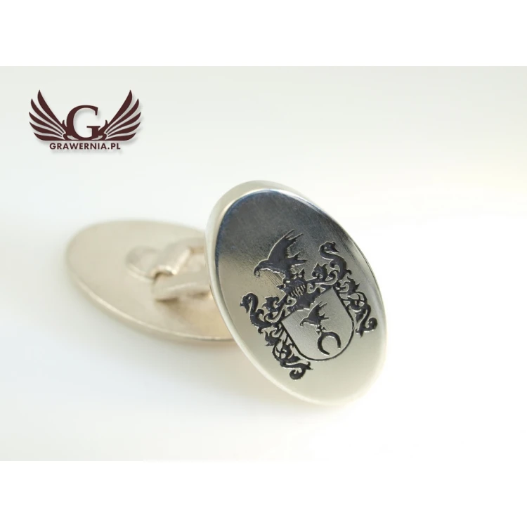 Coat of Arms Engraving Service on Cufflinks - Heraldic Cufflinks - SPI002