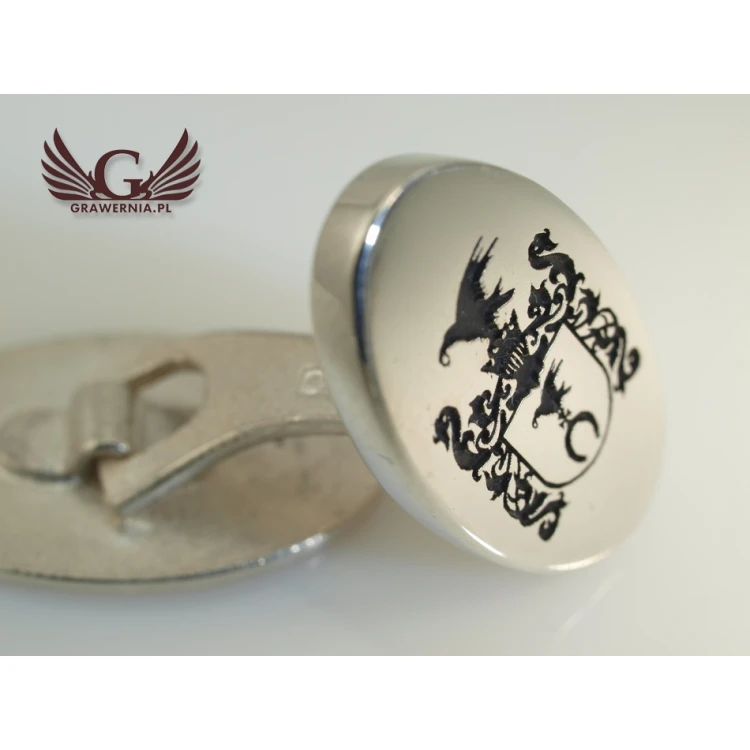 Coat of Arms Engraving Service on Cufflinks - Heraldic Cufflinks - SPI002
