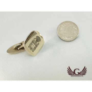 Coat of Arms Engraving Service on Cufflinks - Heraldic Cufflinks - SPI003