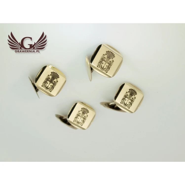 Coat of Arms Engraving Service on Cufflinks - Heraldic Cufflinks - SPI003