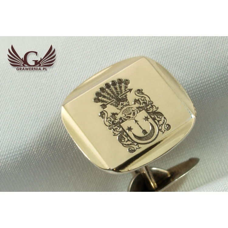 Coat of Arms Engraving Service on Cufflinks - Heraldic Cufflinks - SPI003