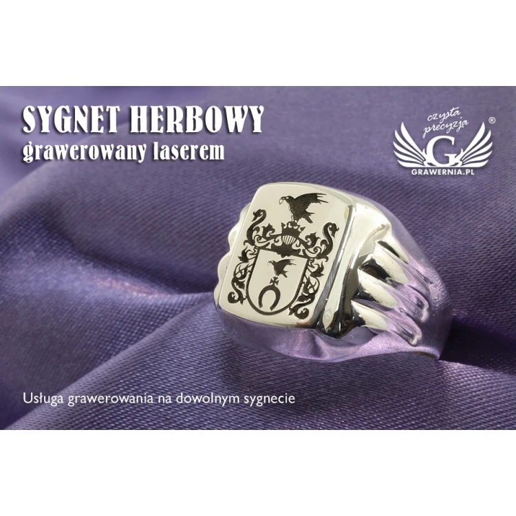 Coat of Arms Engraving Service on a Signet Ring - Heraldic Signet - SY027