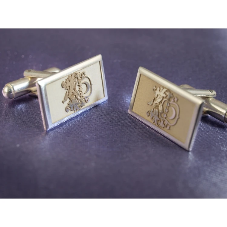 Coat of Arms Engraving Service on Cufflinks - Heraldic Cufflinks - SPI001
