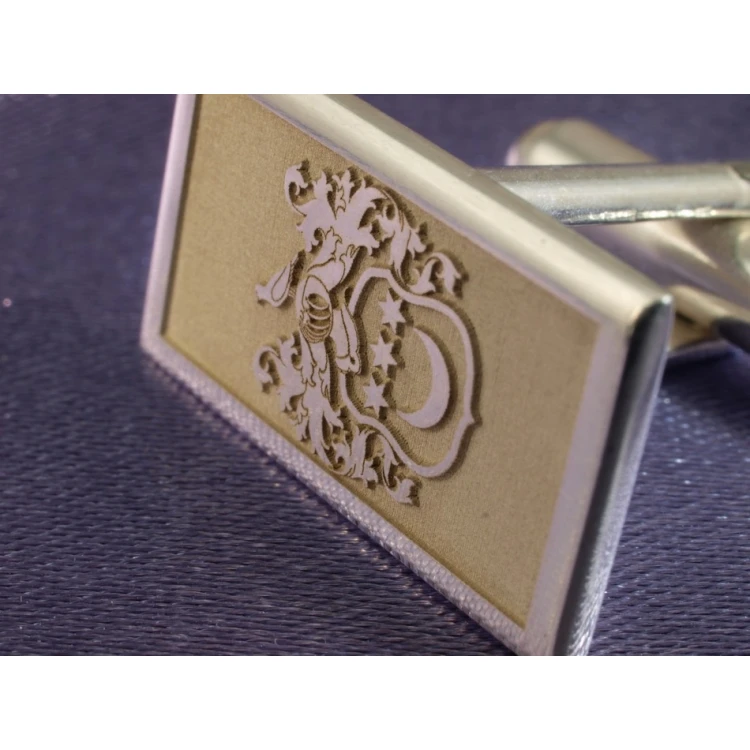 Coat of Arms Engraving Service on Cufflinks - Heraldic Cufflinks - SPI001