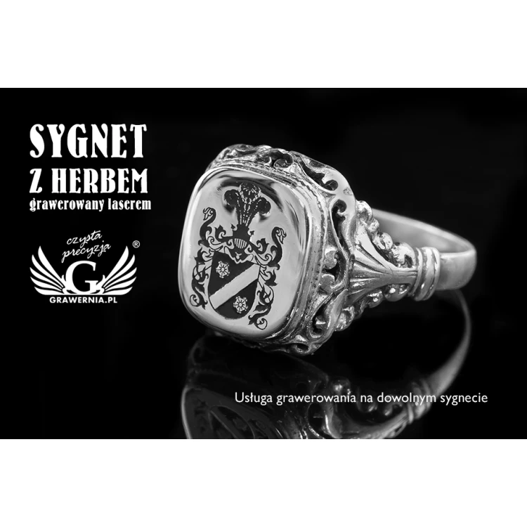 Coat of Arms Engraving Service on a Signet Ring - Heraldic Signet - SY030