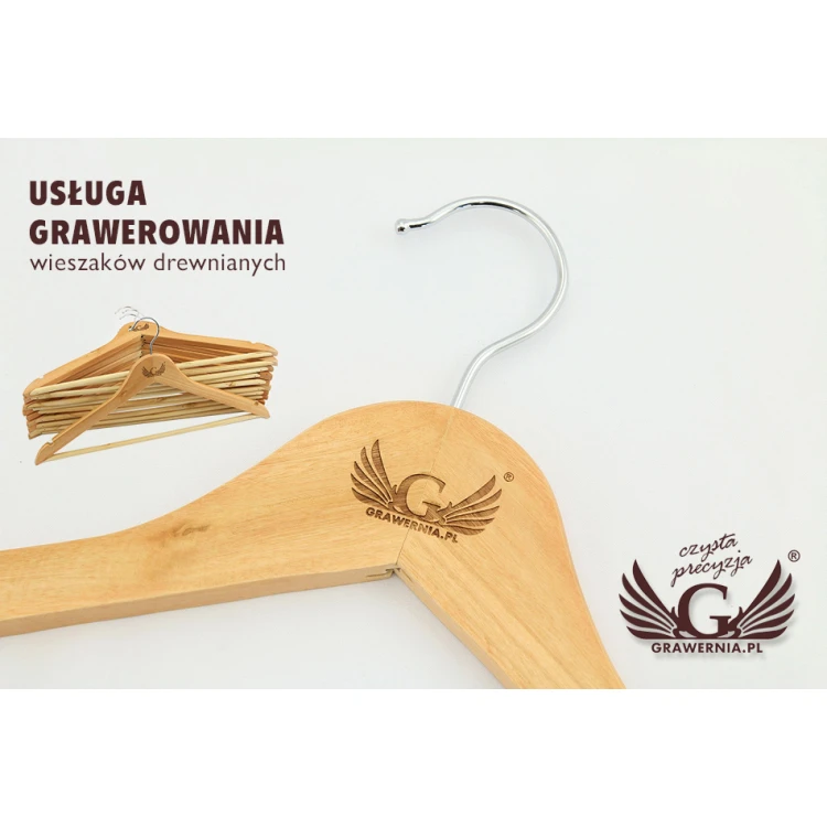 Logo Engraving Service on Wooden Hangers - UGR2