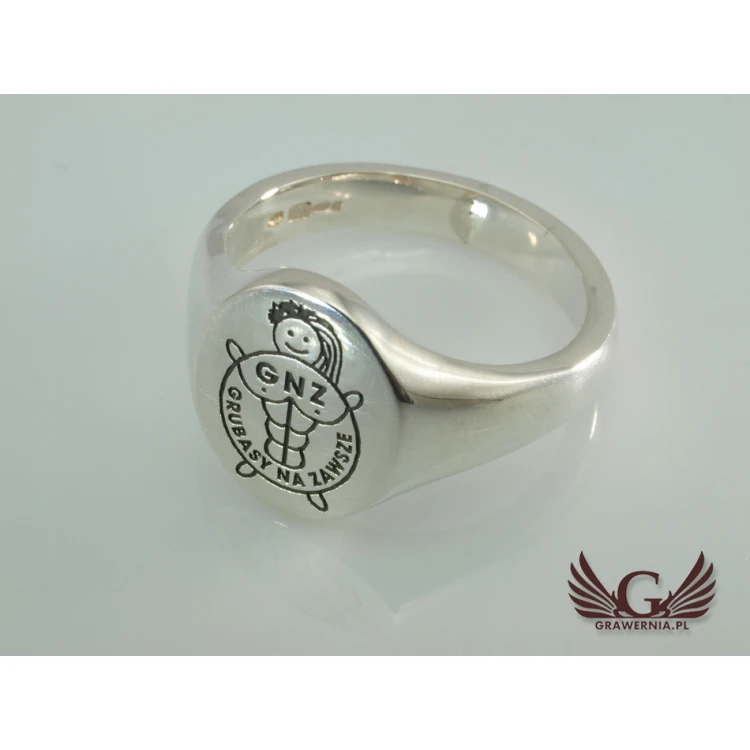 Logo/Graphic Engraving Service on Signet Rings - Signet Ring with Your Logo - SY016