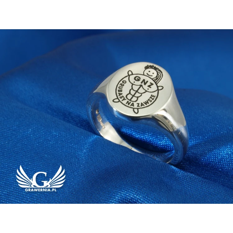 Logo/Graphic Engraving Service on Signet Rings - Signet Ring with Your Logo - SY016
