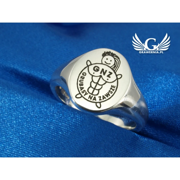 Logo/Graphic Engraving Service on Signet Rings - Signet Ring with Your Logo - SY016