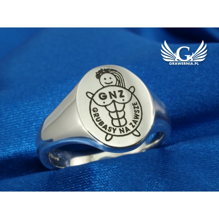Logo/Graphic Engraving Service on Signet Rings - Signet Ring with Your Logo - SY016