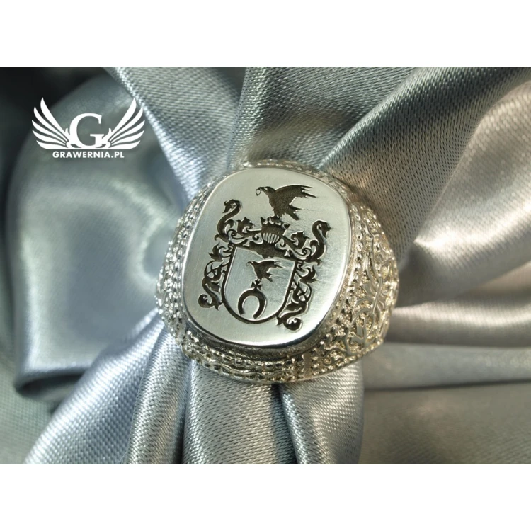 Logo/Graphic Engraving Service on Signet Rings - Signet Ring with Your Logo - SY018