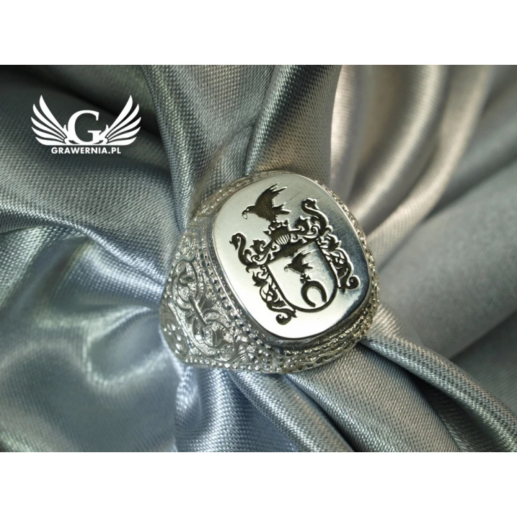 Logo/Graphic Engraving Service on Signet Rings - Signet Ring with Your Logo - SY018