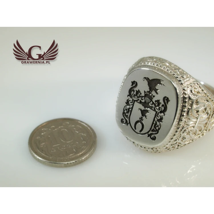 Logo/Graphic Engraving Service on Signet Rings - Signet Ring with Your Logo - SY018