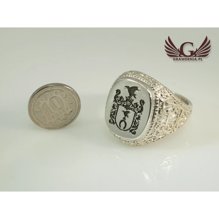 Logo/Graphic Engraving Service on Signet Rings - Signet Ring with Your Logo - SY018