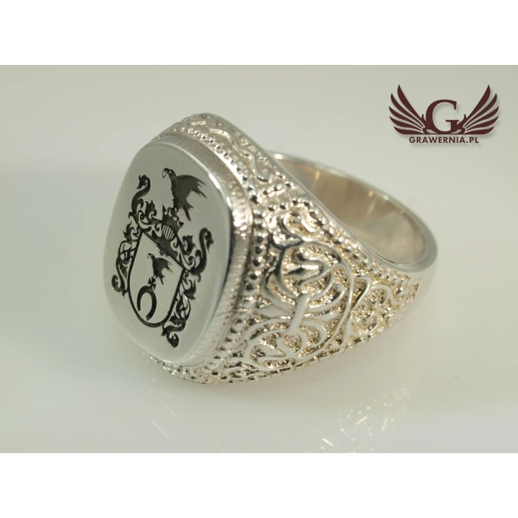 Logo/Graphic Engraving Service on Signet Rings - Signet Ring with Your Logo - SY018