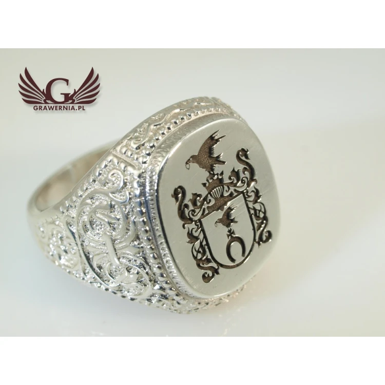 Logo/Graphic Engraving Service on Signet Rings - Signet Ring with Your Logo - SY018