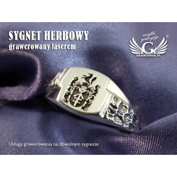 Logo/Graphic Engraving Service on Signet Rings - Signet Ring with Your Logo - SY019