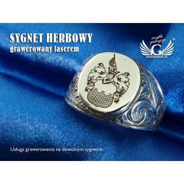 Logo/Graphic Engraving Service on Signet Rings - Signet Ring with Your Logo - SY020