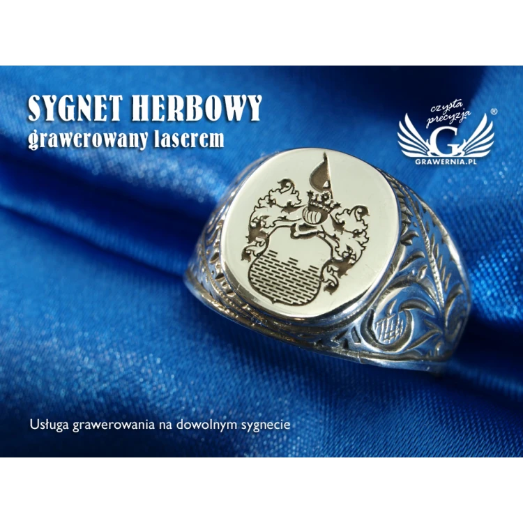 Logo/Graphic Engraving Service on Signet Rings - Signet Ring with Your Logo - SY020