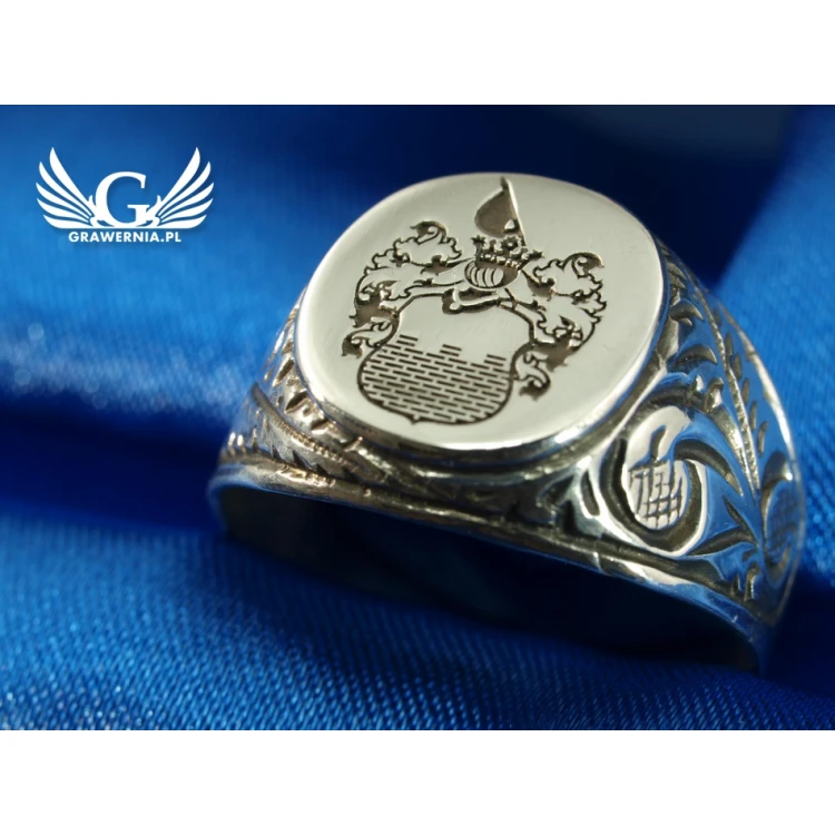 Logo/Graphic Engraving Service on Signet Rings - Signet Ring with Your Logo - SY020