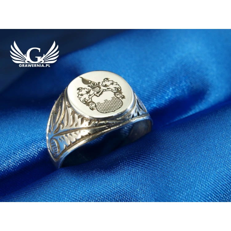 Logo/Graphic Engraving Service on Signet Rings - Signet Ring with Your Logo - SY020