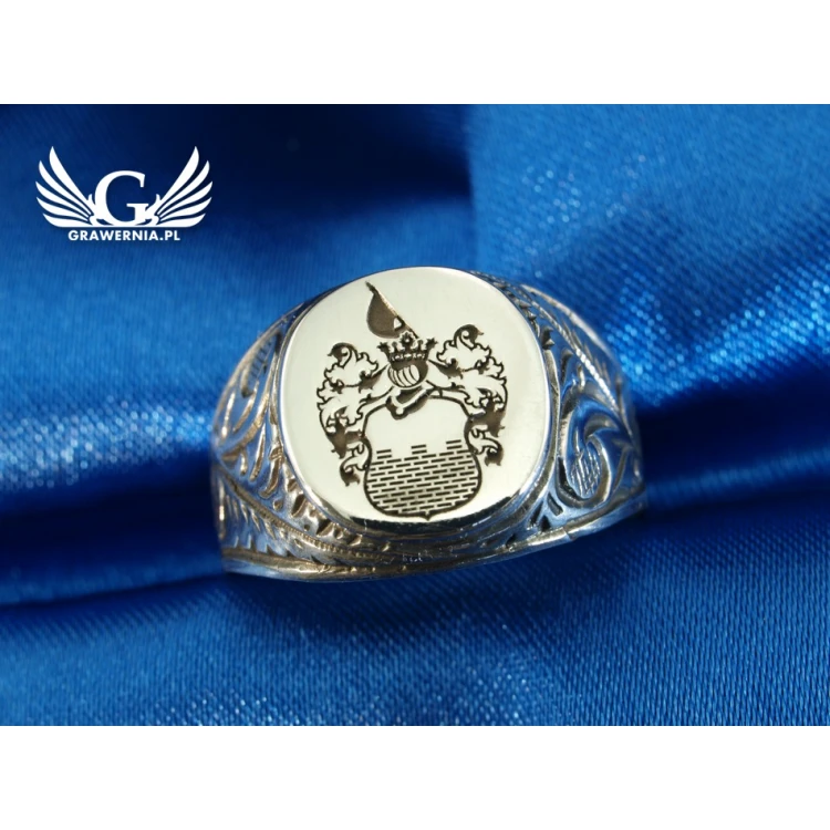 Logo/Graphic Engraving Service on Signet Rings - Signet Ring with Your Logo - SY020