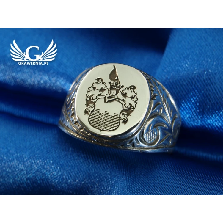 Logo/Graphic Engraving Service on Signet Rings - Signet Ring with Your Logo - SY020