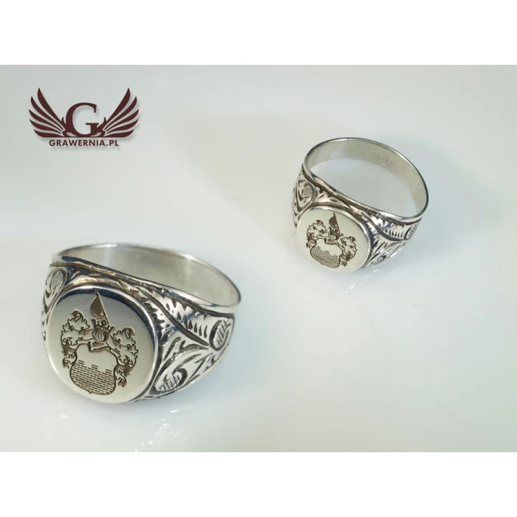 Logo/Graphic Engraving Service on Signet Rings - Signet Ring with Your Logo - SY020