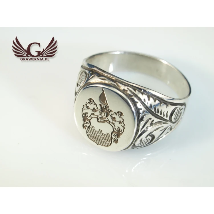 Logo/Graphic Engraving Service on Signet Rings - Signet Ring with Your Logo - SY020