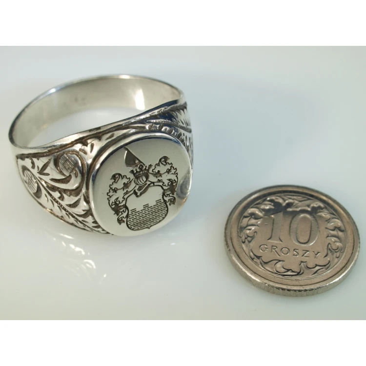 Logo/Graphic Engraving Service on Signet Rings - Signet Ring with Your Logo - SY020