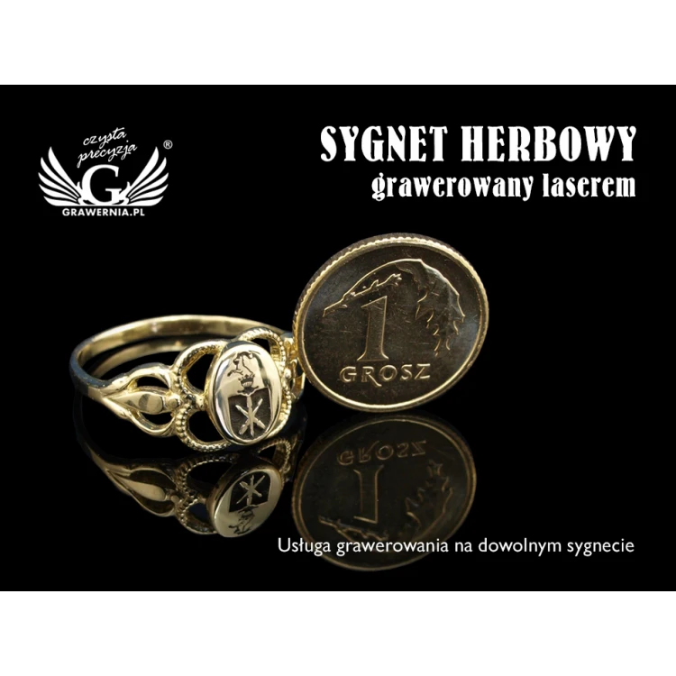 Logo/Graphic Engraving Service on Signet Rings - Signet Ring with Your Logo - SY023