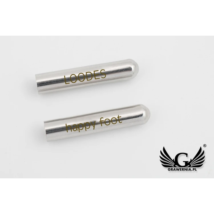 Engraving service on lace tips - aglets, batch of 1000 pieces - UGR9