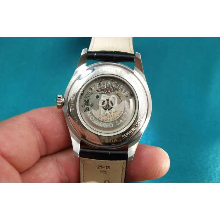 Watch engraving service on a glass case back