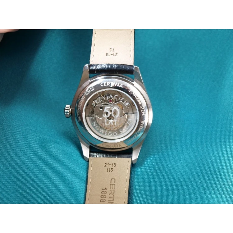 Watch engraving service on a glass case back